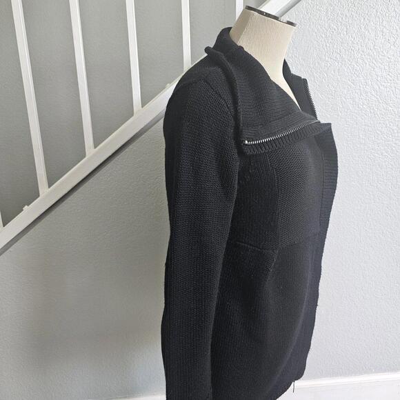 Kenneth Cole New York Sweater/Cardigan Black Long Sleeve Zip-Up Women's small - Picture 3 of 11